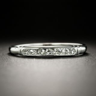 Art Deco Diamond Platinum Wedding Band - 2