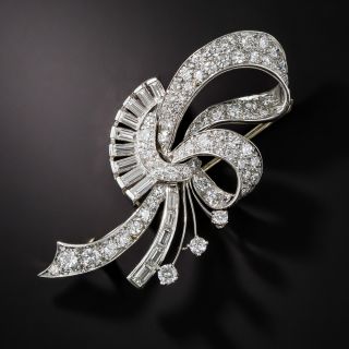 Art Deco Diamond Ribbon Brooch - 2