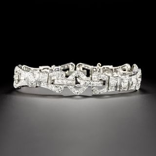 Art Deco Diamond Stirrup Line Bracelet  - 2