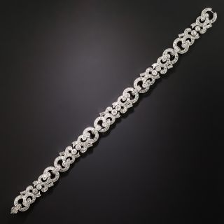 Art Deco Diamond Swirl Link Bracelet - 3
