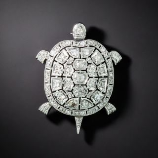 Art Deco Diamond Turtle Brooch - 2