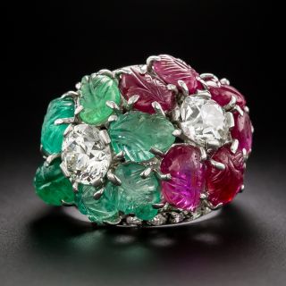 Art Deco Diamond Tutti Frutti Ring - GIA - 2