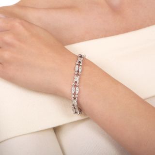 Art Deco Diamond 'X' Link Bracelet