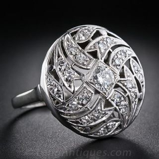 Art Deco Domed Diamond Cocktail Ring 