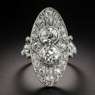 Art Deco Double Diamond Dinner Ring - GIA - 3