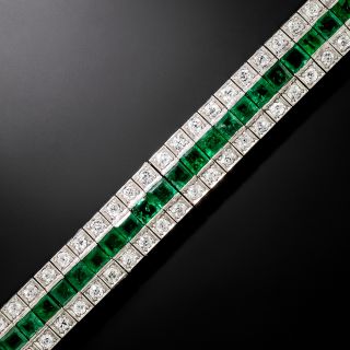 Art Deco Emerald and Diamond Bracelet - 3