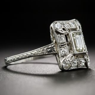 Art Deco Emerald-Cut Diamond Ring