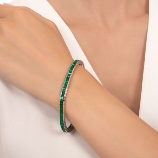 Art Deco Emerald Line Bracelet