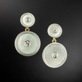 Art Deco Engraved Mother-of-Pearl Dangle Earrings by Carrington - 2