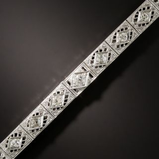 Art Deco Filigree and Diamond Bracelet - 2