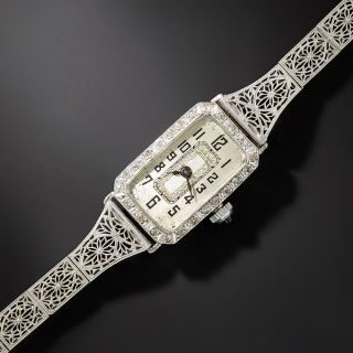 Art Deco Filigree Bracelet Watch - 2