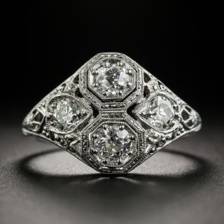 Art Deco 4-Stone Diamond Ring  - 1