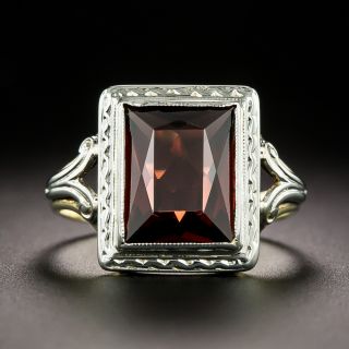 Art Deco Garnet Two-Tone Ring  - 3