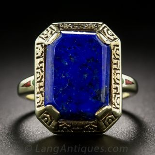 Art Deco Lapis Lazuli Ring