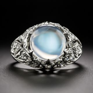 Art Deco Moonstone and Diamond Ring - 3