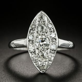Art Deco Navette Diamond Dinner Ring - 3