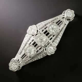 Art Deco Neoclassical Diamond Brooch - 5
