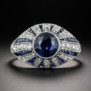 Art Deco No-Heat 1.45 Carat Sapphire and Diamond Ring - 2