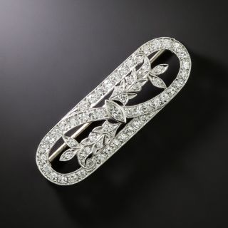  Art Deco Oblong Diamond Brooch - 1