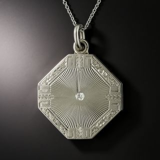 Art Deco Octagonal Diamond Locket - 2