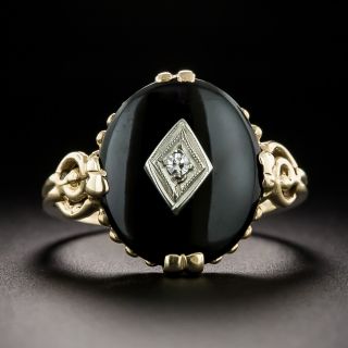 Art Deco Onyx and Diamond Ring by M. A. Reich - 2