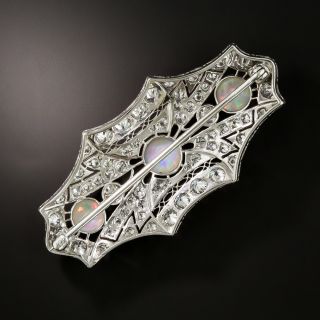 Art Deco Opal and Diamond Brooch