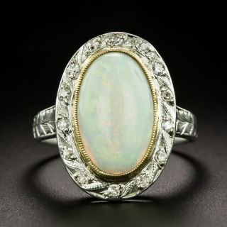 Art Deco Opal and Diamond Ring - 2