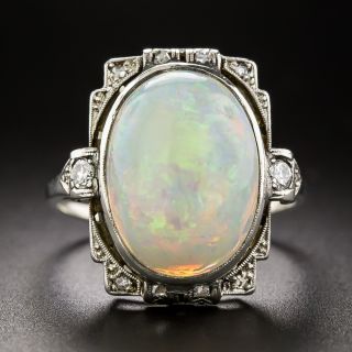 Art Deco Opal and Diamond Ring - 3