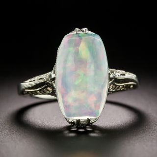 Art Deco Opal Filigree Ring - 2