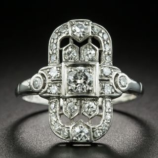Art Deco Openwork Diamond Dinner Ring - 2