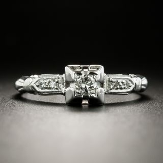 Art Deco Petite .10 Carat Diamond Engagement Ring - 3