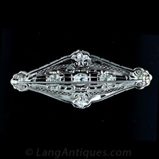 Art Deco Pierced Diamond Pin