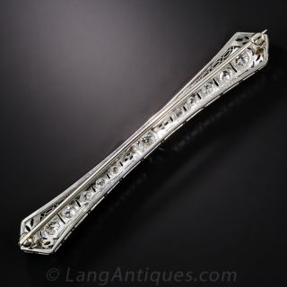Art Deco Platinum and Diamond Bar Pin
