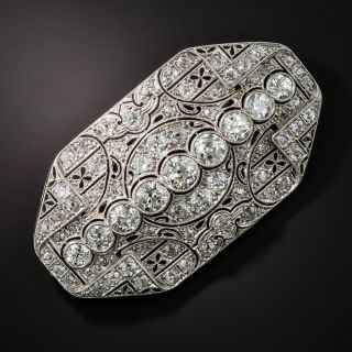 Art Deco Platinum Diamond Brooch - 3