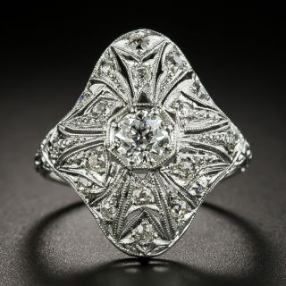Art Deco Platinum Diamond Dinner Ring - 2