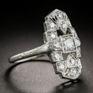 Art Deco Platinum Diamond Dinner Ring