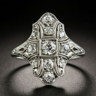 Art Deco Platinum Diamond Dinner Ring by Byard F. Brogan  - 2