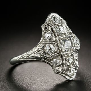 Art Deco Platinum Diamond Dinner Ring by Byard F. Brogan 