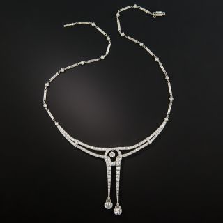Art Deco Platinum Diamond Necklace - 3