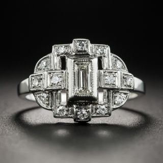 Art Deco Platinum Diamond Ring - 2