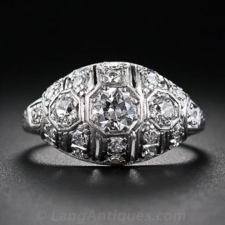 Art Deco Platinum Diamond Ring - 2