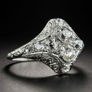 Art Deco Platinum Diamond Ring by Hankin