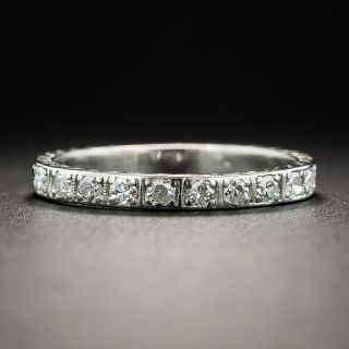 Art Deco Platinum Diamond Wedding Band - 1