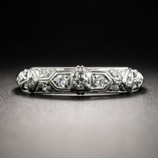 Art Deco Platinum Diamond Wedding Band by Granat Bros.