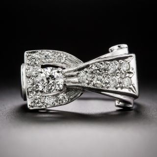 Art Deco/Retro Diamond Stirrup Style Ring - 3
