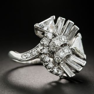 Art Deco/Retro Platinum Diamond Spray Ring 