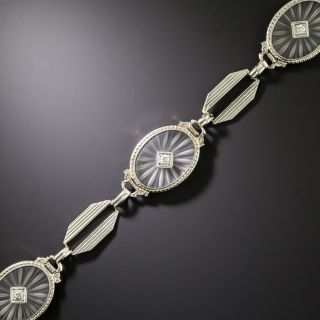 Art Deco Rock Crystal and Diamond Bracelet - 4