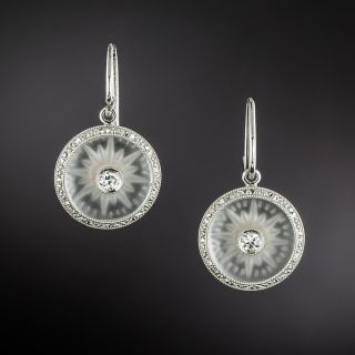 Art Deco Rock Crystal and Diamond Earrings - 2