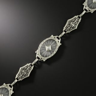 Art Deco Rock Crystal Filigree Bracelet - 3