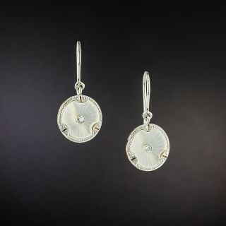 Art Deco Rock Crystal Quartz Earrings - 2